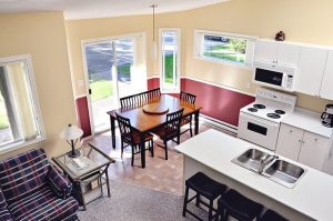 Kitchen and dining area in condo at Ocean Trails Resort