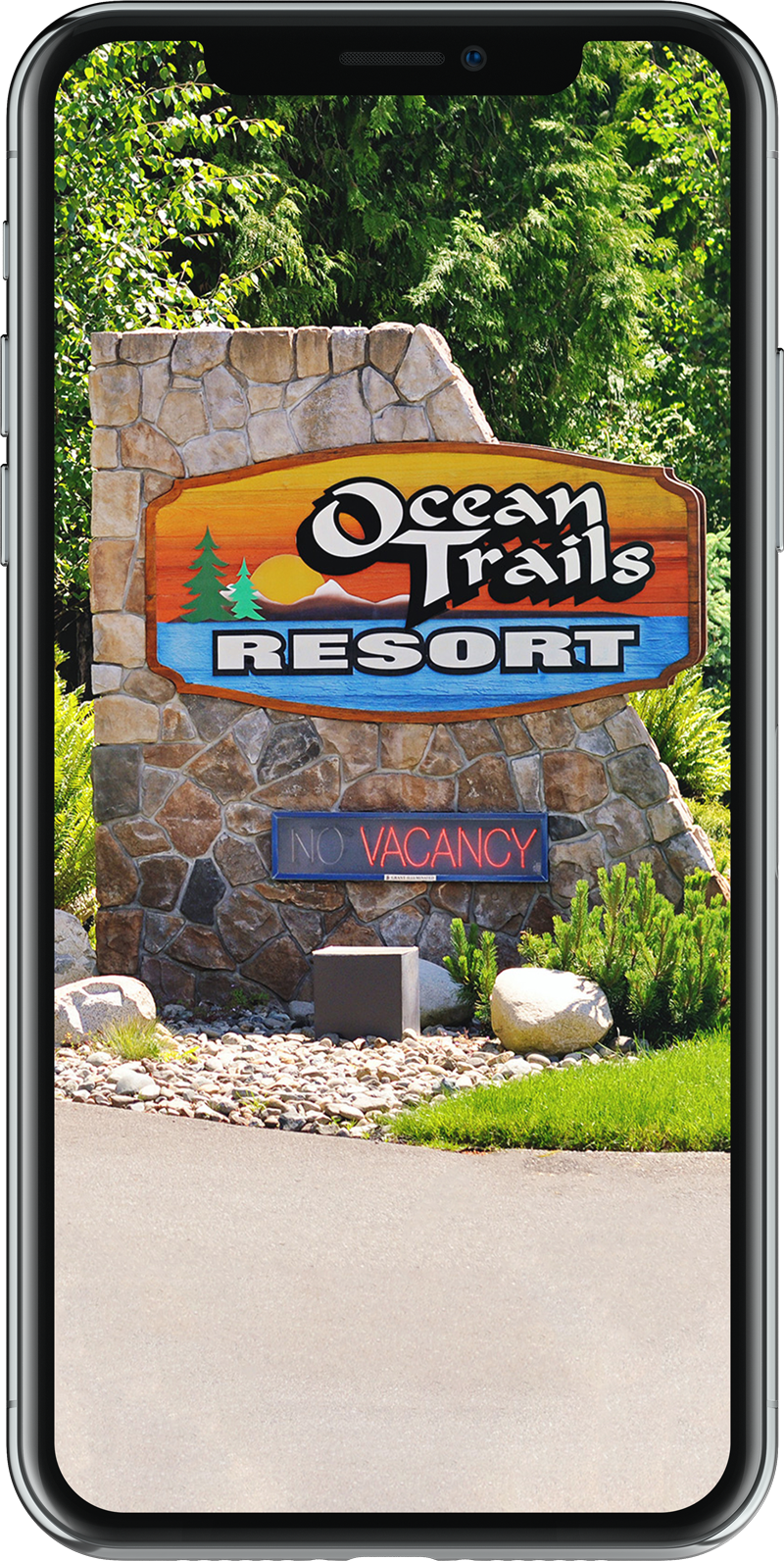 Ocean Trails Resort welcome sign phone wallpaper